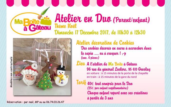 Atelier Duo Parent Enfant Cookies Sur Le Theme De Noel Ma Boite A Gateau By Night