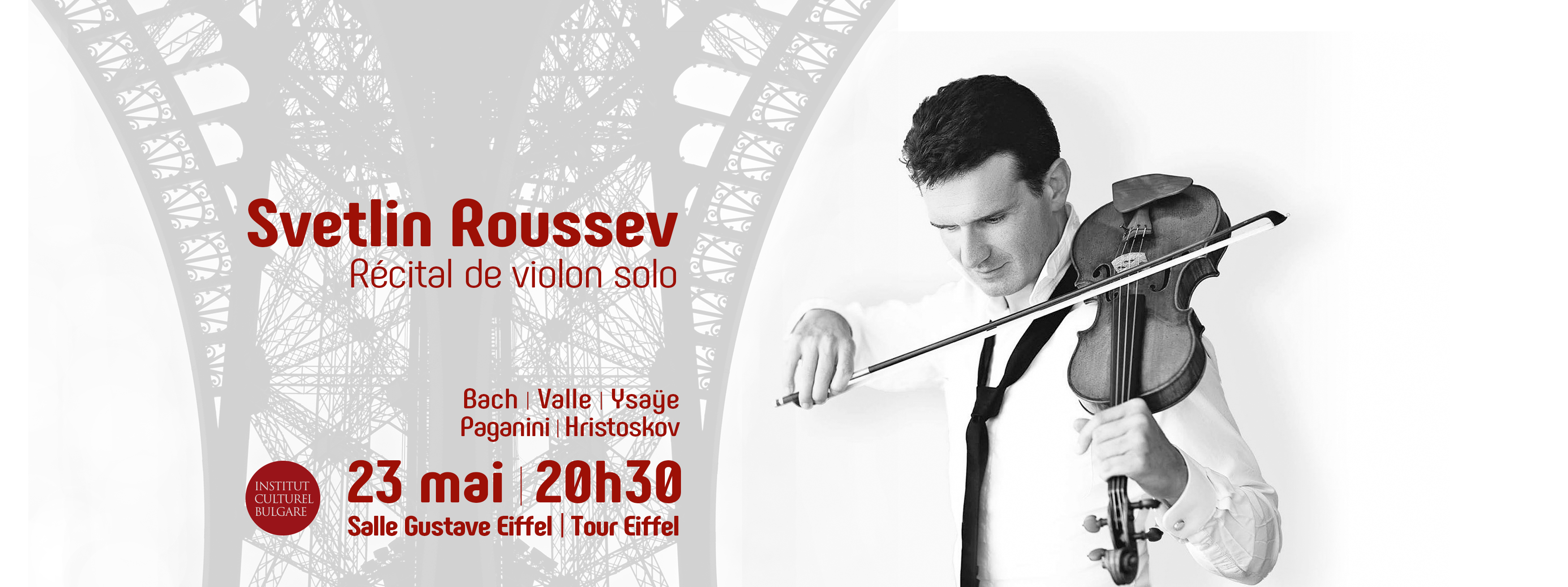 Roussev Svetlin Roussev, récital de violon solo à la Tour Eiffel - Salle ...